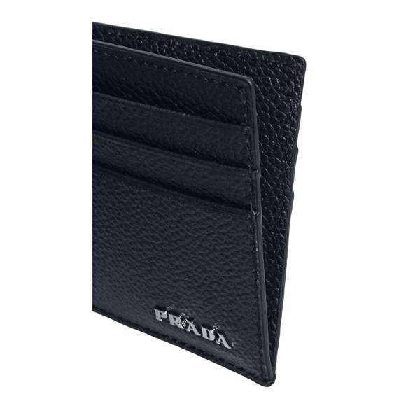 Prada Vitello Micro Grain Leather Black Card Holder - Picture 5 of 6